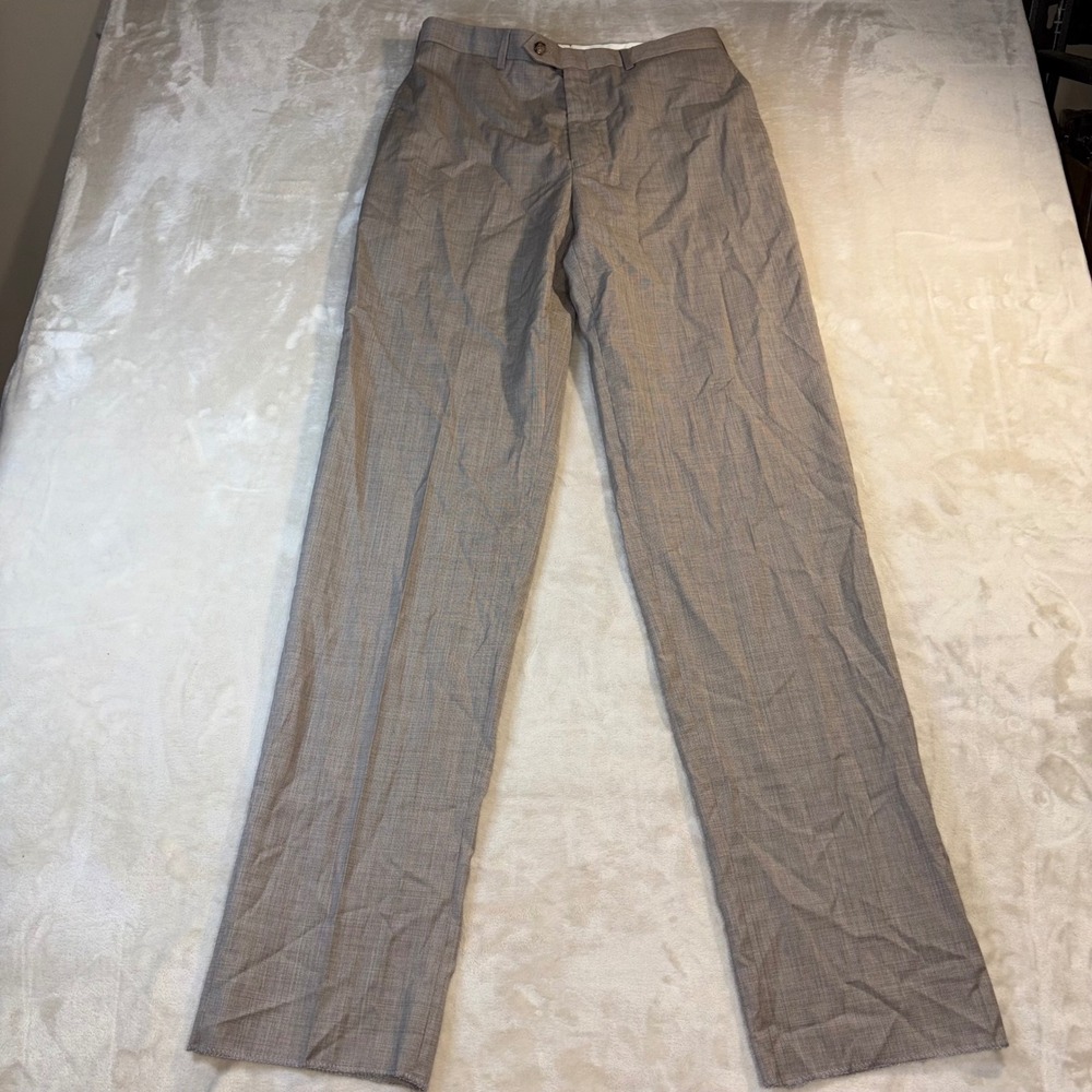 Ralph Lauren Mens Taupe Wool Blend Dress Pants 32W Raw Hem NWT NDED21HWD014